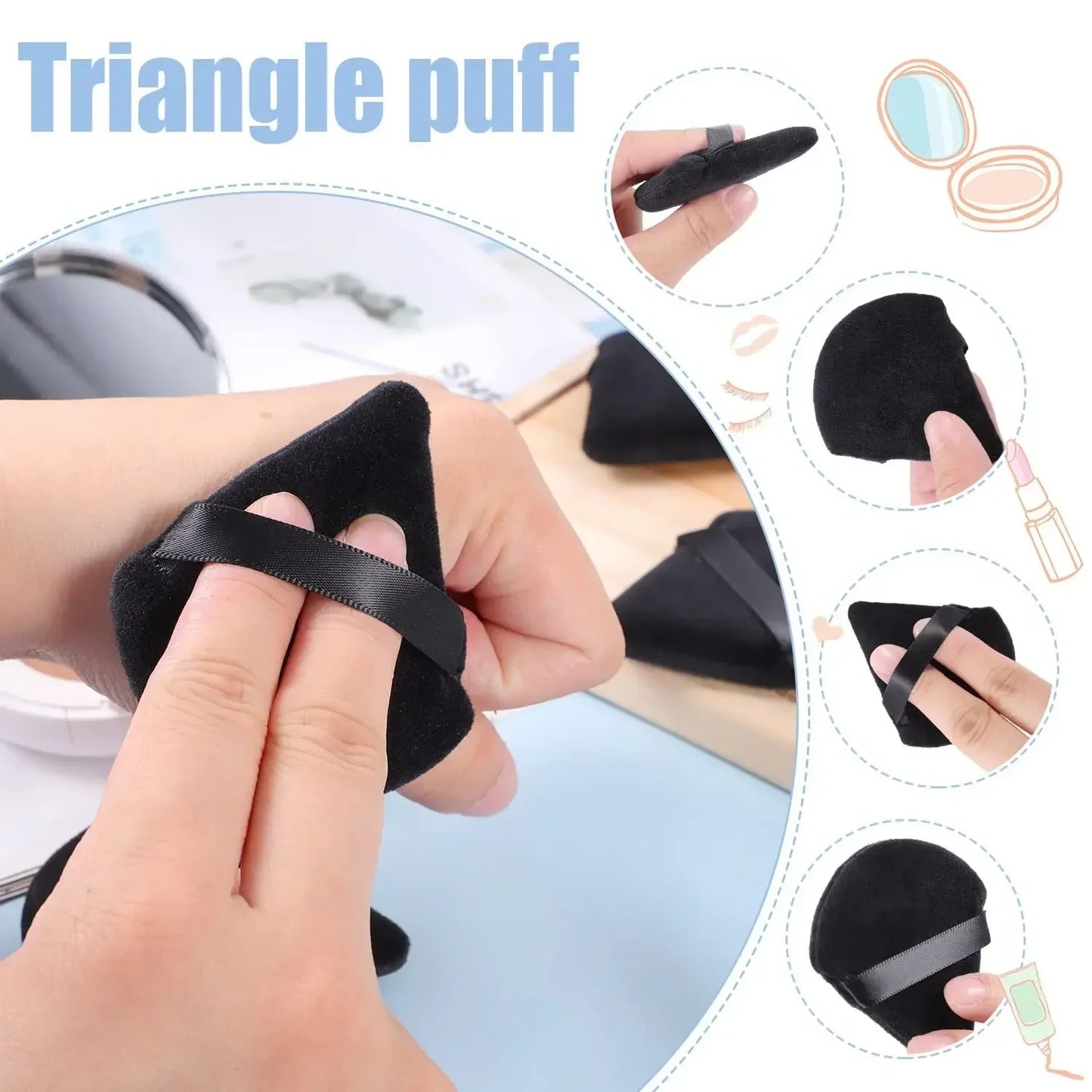 Triangle Velvet Powder Puff Makeup Sponges